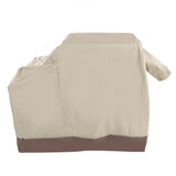Grill Cover 420D Silver Coated Oxford Cloth Barbecue Cover Waterproof Dustproof Outdoor BBQ Grill Cover Beige Brown 104x68.5x124cm