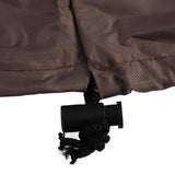 Grill Cover 420D Silver Coated Oxford Cloth Barbecue Cover Waterproof Dustproof Outdoor BBQ Grill Cover Beige Brown 104x68.5x124cm