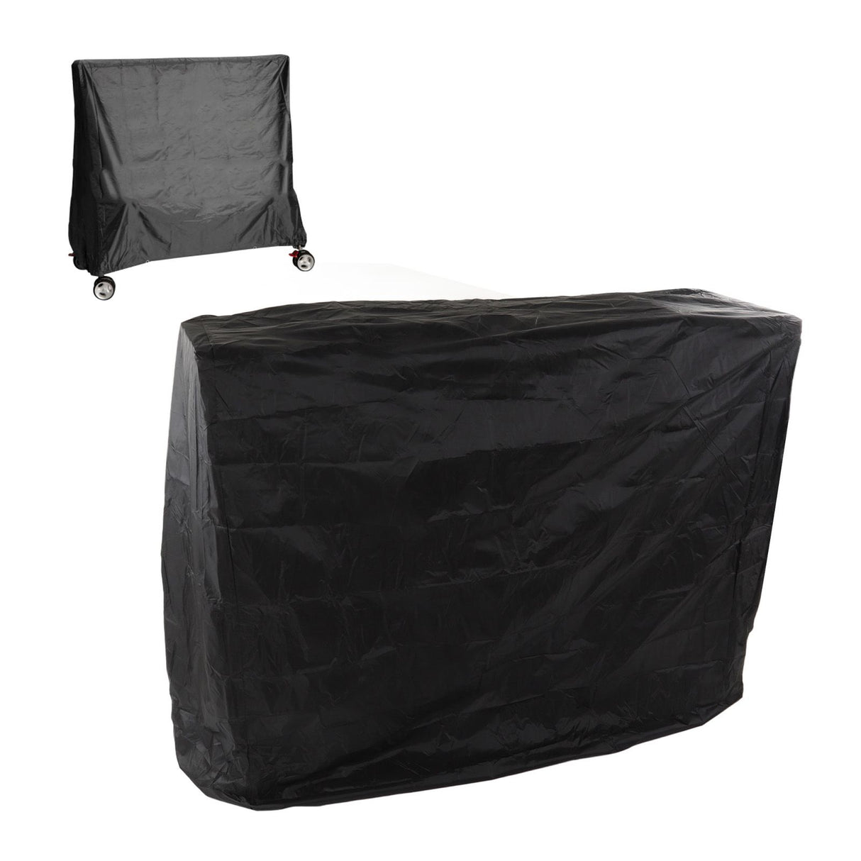 Ping Pong Table Dust Cover 190 Silver Coating Waterproof Table Tennis Cover for Outdoor Courtyard Drawstring Style 155x75x150cm / 61.0x29.5x59.1in Black