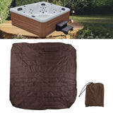 Outdoor Bathtub Dust Cover 190 Silver Coated Polyester Taffeta Waterproof Hot Spring Cover Quadrate Spa Bath Rainproof Cover 210x210x30cm Brown