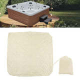 Outdoor Bathtub Dust Cover 190 Silver Coated Polyester Taffeta Waterproof Hot Spring Cover Quadrate Spa Bath Rainproof Cover 210x210x30cm Beige