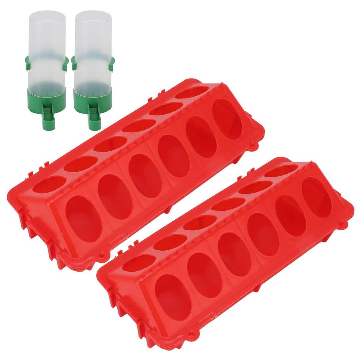 2Set Flip Top Chick Birds Water Feeder PP Chicken Trough Automatic Feeder with Splatter Proof Cover Poultry Equipment S Waterer 60ML