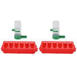 2Set Flip Top Chick Birds Water Feeder PP Chicken Trough Automatic Feeder with Splatter Proof Cover Poultry Equipment S Waterer 60ML - Low Angle