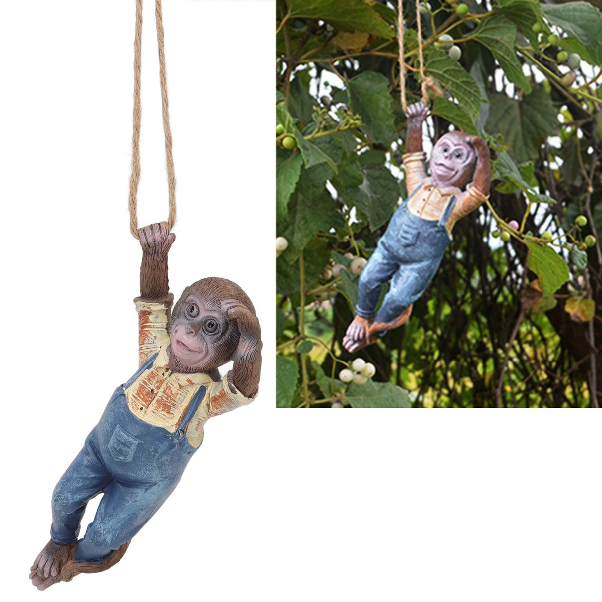 Garden Monkey Statues Cute Simulation Resin Hanging Monkey Garden Ornament for Outdoor Garden Lawn Patio