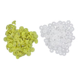 100PCS Livestock Ear Tag Bright Yellow PP Fadeless Reusable Universal Animal Ear Tag for Rabbit - Top-Down View