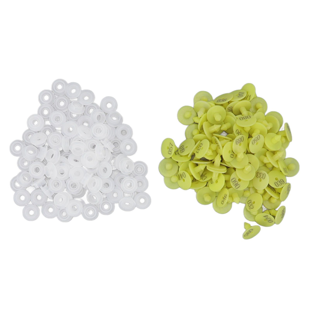 100PCS Livestock Ear Tag Bright Yellow PP Fadeless Reusable Universal Animal Ear Tag for Rabbit