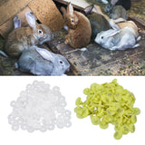 100PCS Livestock Ear Tag Bright Yellow PP Fadeless Reusable Universal Animal Ear Tag for Rabbit