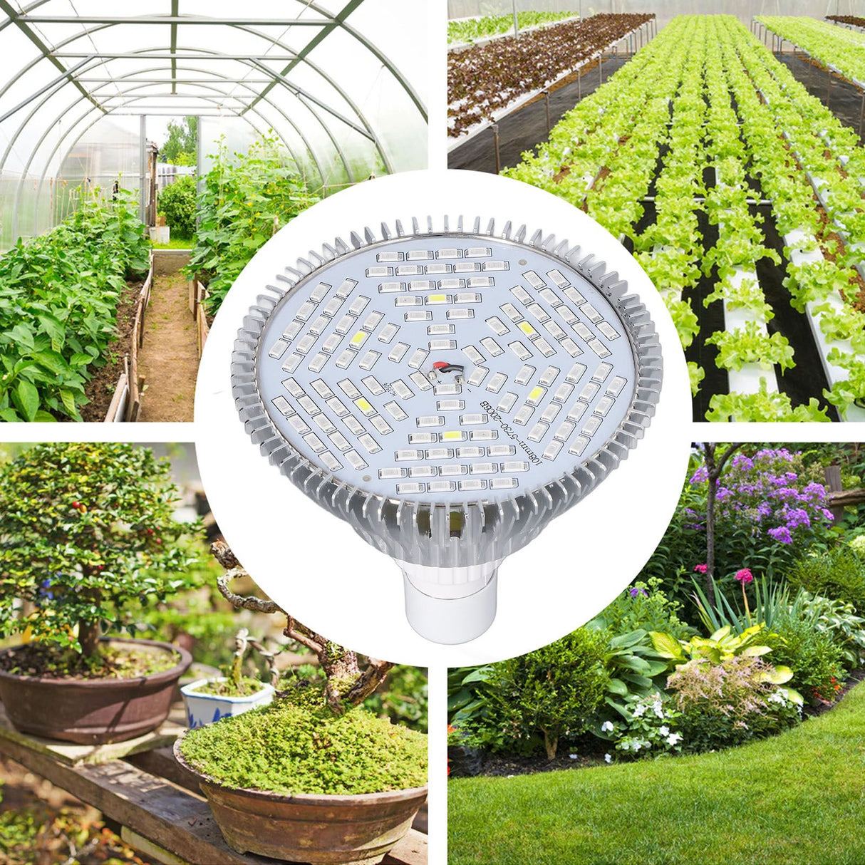 LED Grow Lamp Bulb E27 Low Power Consumption Full Spectrum Low Heat Generation LED Plant Growth Lamp Bulb 85‑265V 80W, 120 Beads