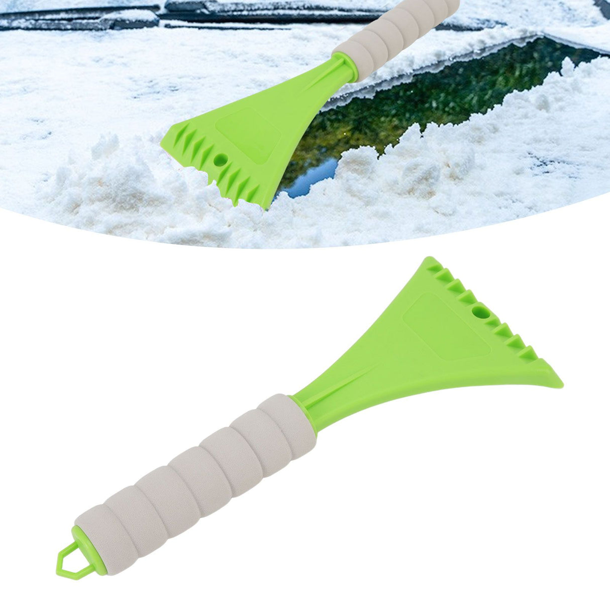 Car Windshield Scraper PP With EVA Foam Handle Car Window Snow Remover for Winter Green