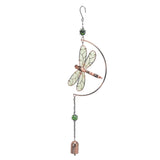 Dragonfly Wind Chimes Waterproof Beautiful Melody Iron Hanging Ornaments for Home Decoration - Side View