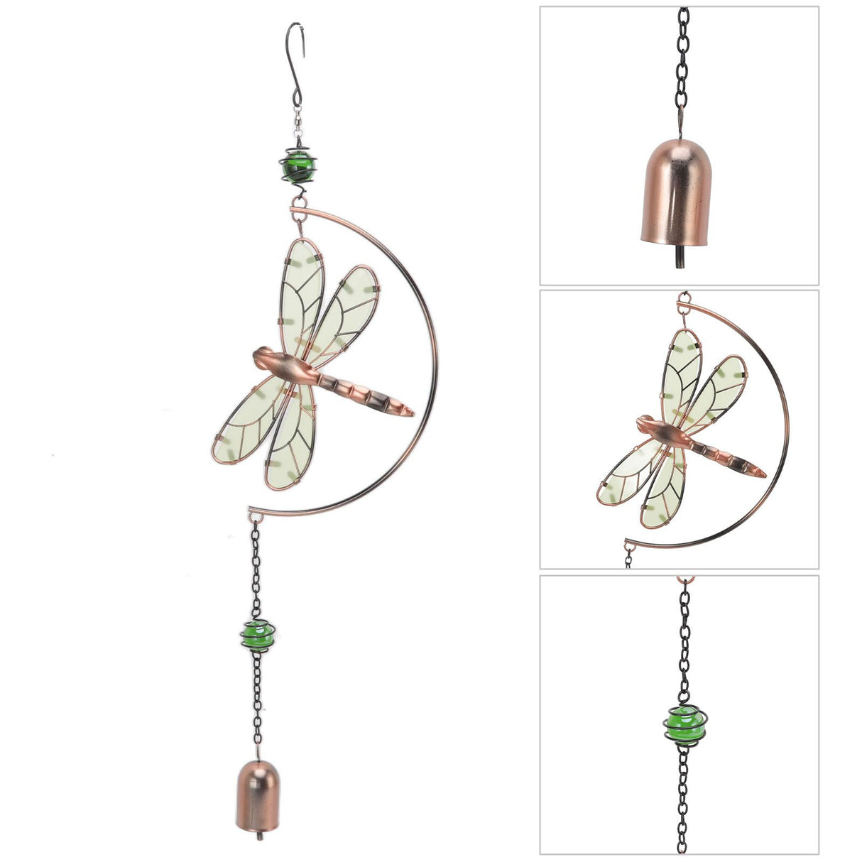 Dragonfly Wind Chimes Waterproof Beautiful Melody Iron Hanging Ornaments for Home Decoration