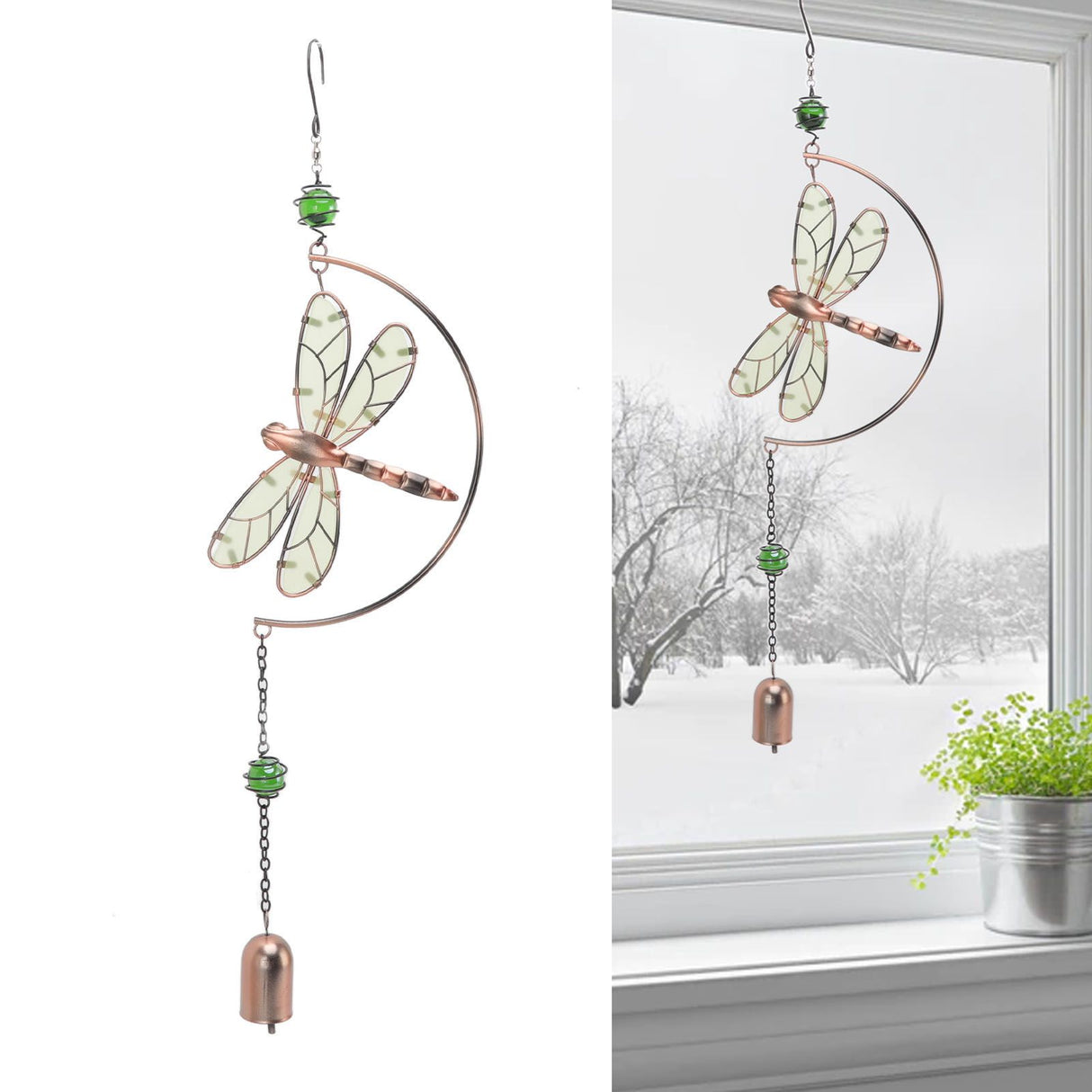 Dragonfly Wind Chimes Waterproof Beautiful Melody Iron Hanging Ornaments for Home Decoration