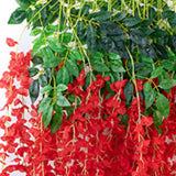 Simulated 6 Leaves Wisteria Decoration Silk Flower Artificial Faux Indoor Vine Wisteria Ornament for Home Red