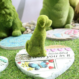 Flocked Animal Statue European Style Handcrafted Resin Simulation Moss Flocked Figurine for Garden Type A
