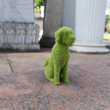 Flocked Animal Statue European Style Handcrafted Resin Simulation Moss Flocked Figurine for Garden Type A