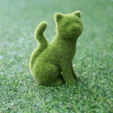Flocked Animal Statue European Style Handcrafted Resin Simulation Moss Flocked Figurine for Garden Type B