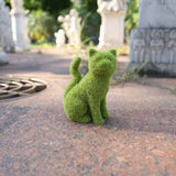 Flocked Animal Statue European Style Handcrafted Resin Simulation Moss Flocked Figurine for Garden Type B - Side View