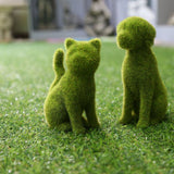 Flocked Animal Statue European Style Handcrafted Resin Simulation Moss Flocked Figurine for Garden Type B