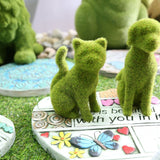 Flocked Animal Statue European Style Handcrafted Resin Simulation Moss Flocked Figurine for Garden Type B