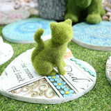 Flocked Animal Statue European Style Handcrafted Resin Simulation Moss Flocked Figurine for Garden Type B - Rear View