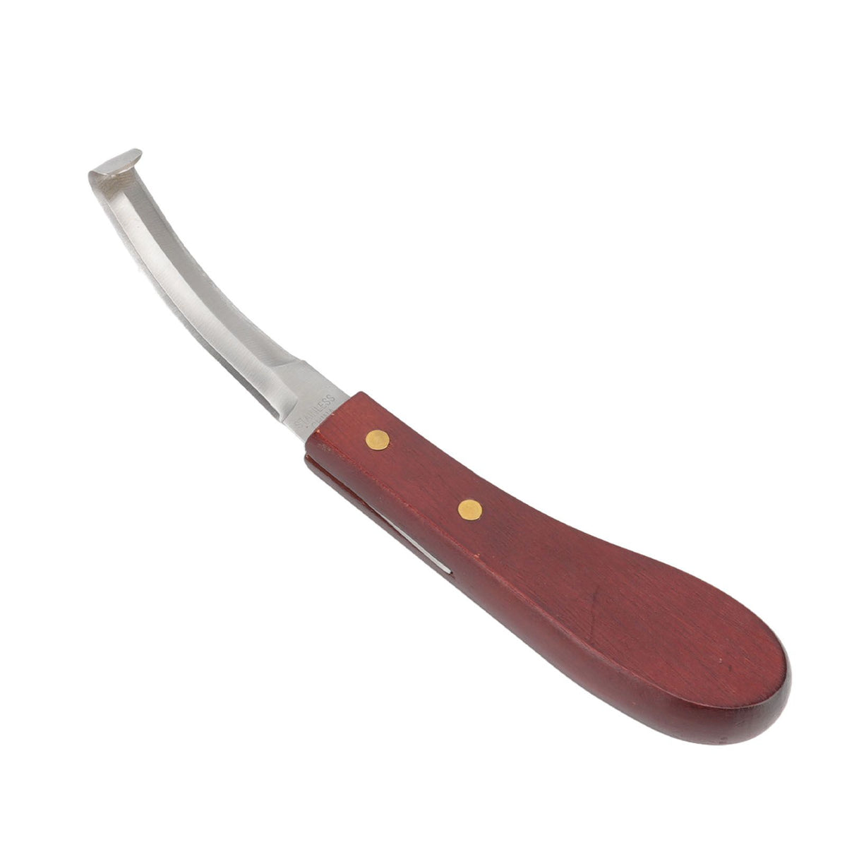 Hoof Knife Razor Stainless Steel Double Sided Blade Ergonomic Wooden Handle Hoof Edge Knife for Horse Hoof Trimming