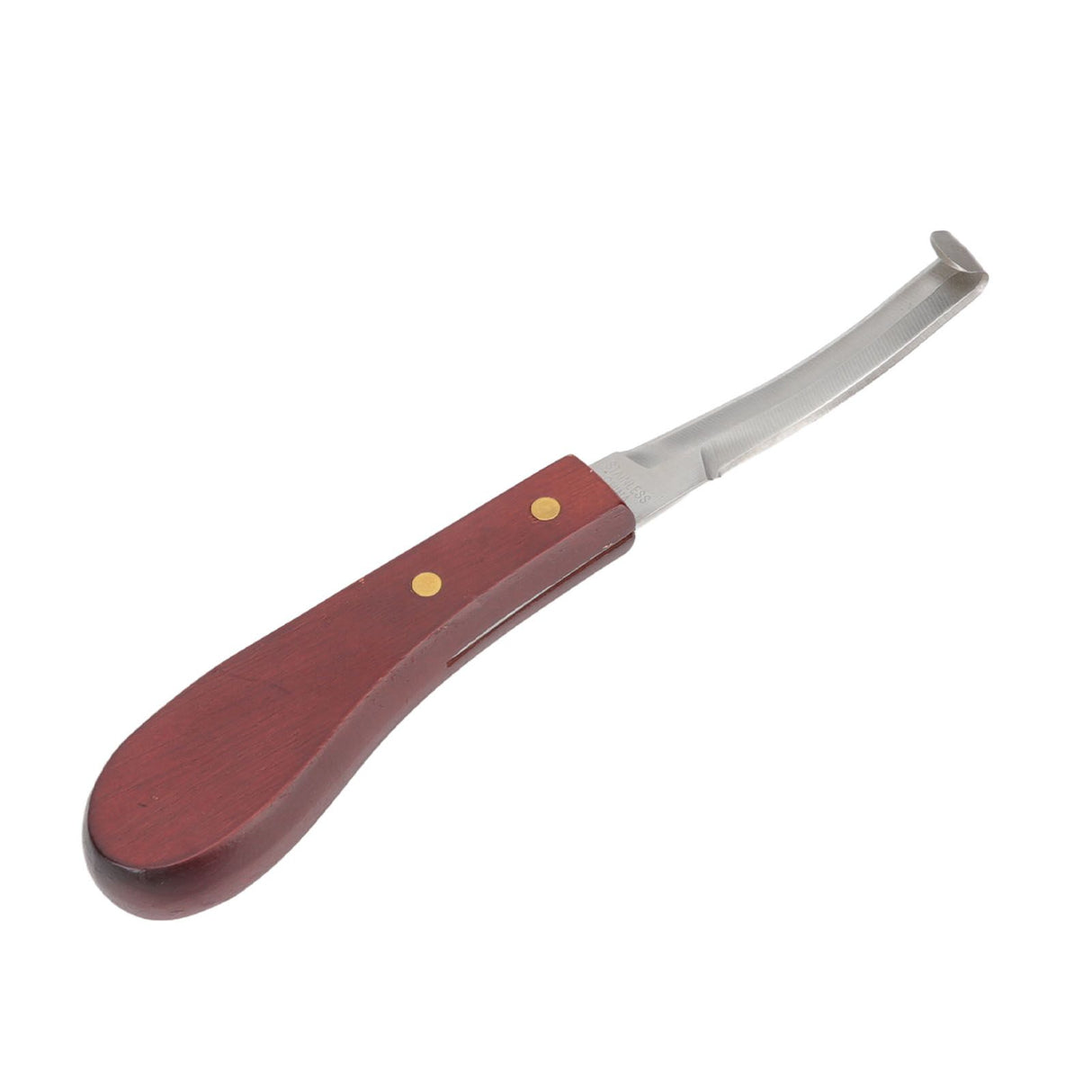Hoof Knife Razor Stainless Steel Double Sided Blade Ergonomic Wooden Handle Hoof Edge Knife for Horse Hoof Trimming