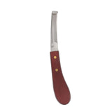 Hoof Knife Razor Stainless Steel Double Sided Blade Ergonomic Wooden Handle Hoof Edge Knife for Horse Hoof Trimming - 45-Degree Angle