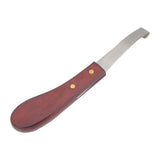 Hoof Knife Razor Stainless Steel Double Sided Blade Ergonomic Wooden Handle Hoof Edge Knife for Horse Hoof Trimming
