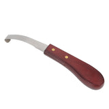 Hoof Knife Razor Stainless Steel Double Sided Blade Ergonomic Wooden Handle Hoof Edge Knife for Horse Hoof Trimming - Low Angle