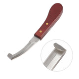 Hoof Knife Razor Stainless Steel Double Sided Blade Ergonomic Wooden Handle Hoof Edge Knife for Horse Hoof Trimming - Extra Image