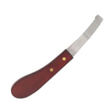 Hoof Knife Razor Stainless Steel Double Sided Blade Ergonomic Wooden Handle Hoof Edge Knife for Horse Hoof Trimming