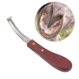 Hoof Knife Razor Stainless Steel Double Sided Blade Ergonomic Wooden Handle Hoof Edge Knife for Horse Hoof Trimming - Extra Image