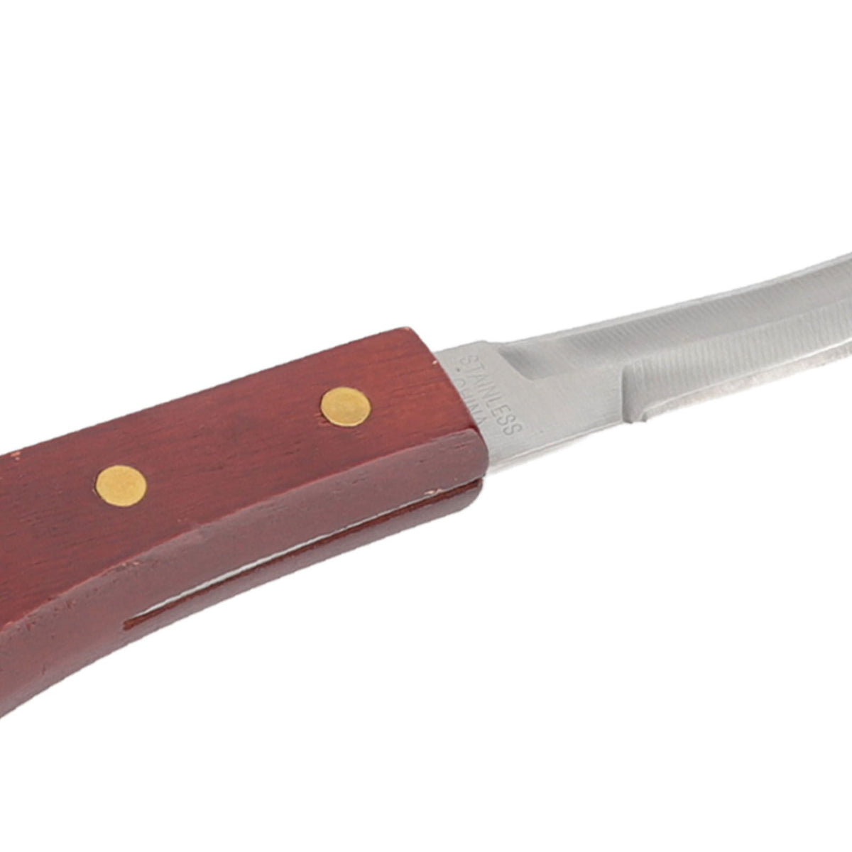 Hoof Knife Razor Stainless Steel Double Sided Blade Ergonomic Wooden Handle Hoof Edge Knife for Horse Hoof Trimming