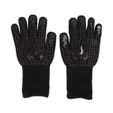 2 Pcs Heat Resistant Gloves Thermal Isolation High Temperature Resistant Anti Slip Washable Silicone Knitted Oven Mitts Free Size Black