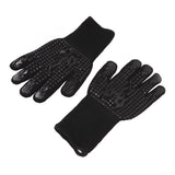 2 Pcs Heat Resistant Gloves Thermal Isolation High Temperature Resistant Anti Slip Washable Silicone Knitted Oven Mitts Free Size Black