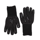 2 Pcs Heat Resistant Gloves Thermal Isolation High Temperature Resistant Anti Slip Washable Silicone Knitted Oven Mitts Free Size Black - 45-Degree Angle