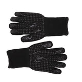 2 Pcs Heat Resistant Gloves Thermal Isolation High Temperature Resistant Anti Slip Washable Silicone Knitted Oven Mitts Free Size Black