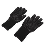 2 Pcs Heat Resistant Gloves Thermal Isolation High Temperature Resistant Anti Slip Washable Silicone Knitted Oven Mitts Free Size Black