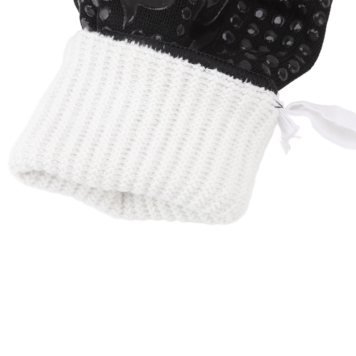 2 Pcs Heat Resistant Gloves Thermal Isolation High Temperature Resistant Anti Slip Washable Silicone Knitted Oven Mitts Free Size Black