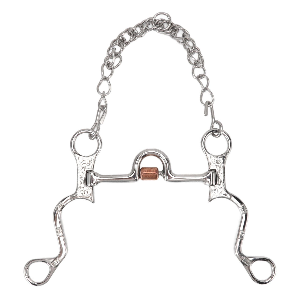 120mm Horse Mouth Snaffle with Chain Stainless Steel Horse Bit for Equestrian Training Equipment