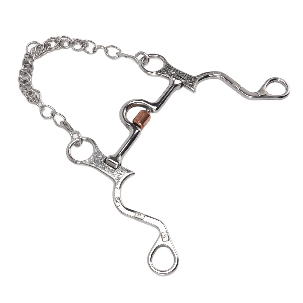 120mm Horse Mouth Snaffle with Chain Stainless Steel Horse Bit for Equestrian Training Equipment