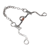 120mm Horse Mouth Snaffle with Chain Stainless Steel Horse Bit for Equestrian Training Equipment - Front View