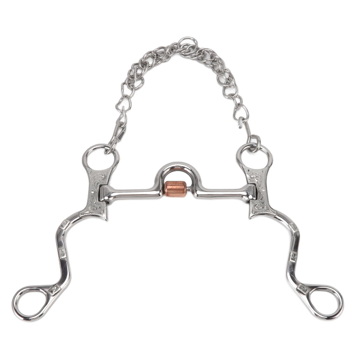 120mm Horse Mouth Snaffle with Chain Stainless Steel Horse Bit for Equestrian Training Equipment