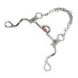 120mm Horse Mouth Snaffle with Chain Stainless Steel Horse Bit for Equestrian Training Equipment - Top-Down View
