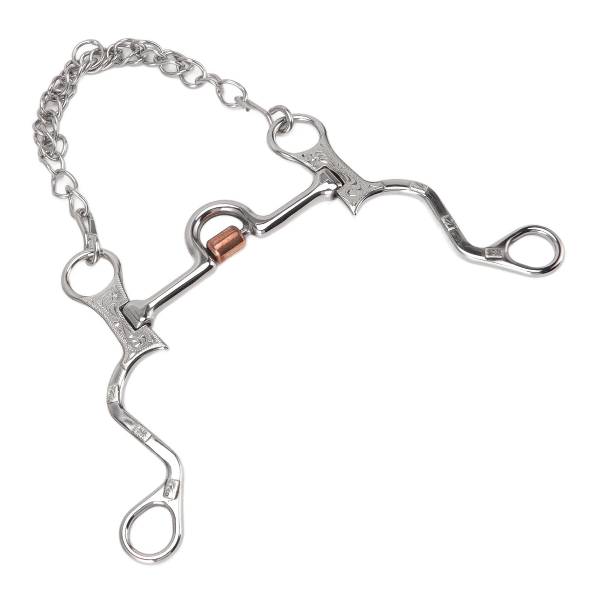 120mm Horse Mouth Snaffle with Chain Stainless Steel Horse Bit for Equestrian Training Equipment