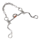 120mm Horse Mouth Snaffle with Chain Stainless Steel Horse Bit for Equestrian Training Equipment - 45-Degree Angle