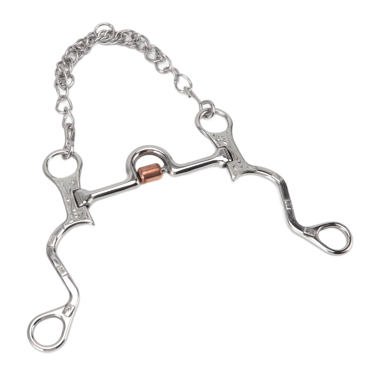 120mm Horse Mouth Snaffle with Chain Stainless Steel Horse Bit for Equestrian Training Equipment
