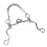 120mm Horse Mouth Snaffle with Chain Stainless Steel Horse Bit for Equestrian Training Equipment - Rear View