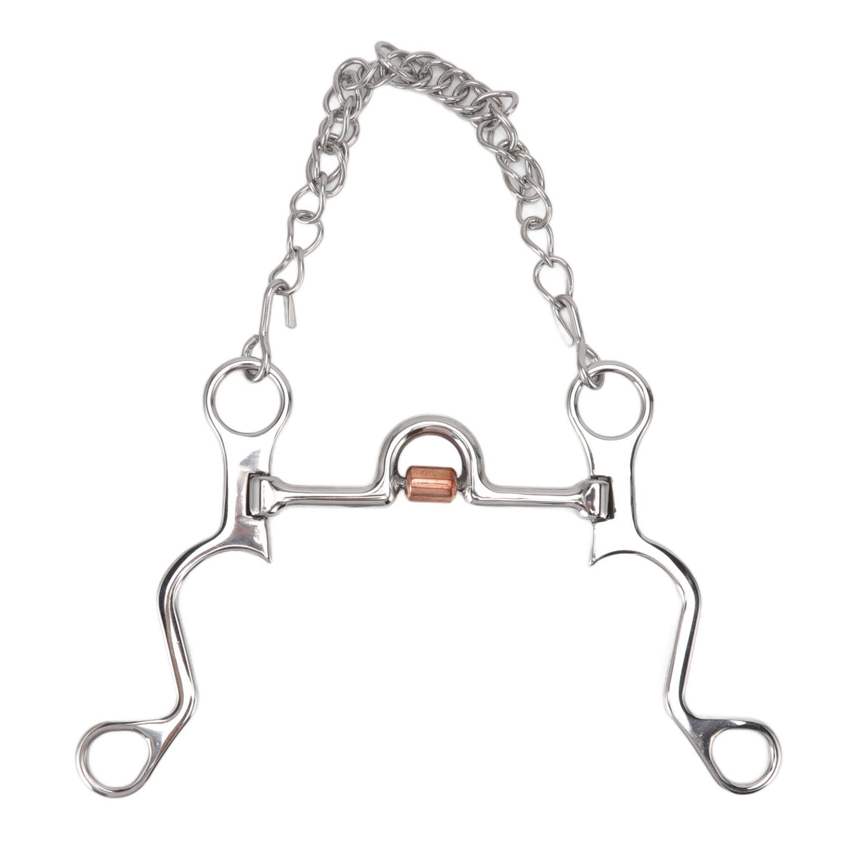120mm Horse Mouth Snaffle with Chain Stainless Steel Horse Bit for Equestrian Training Equipment