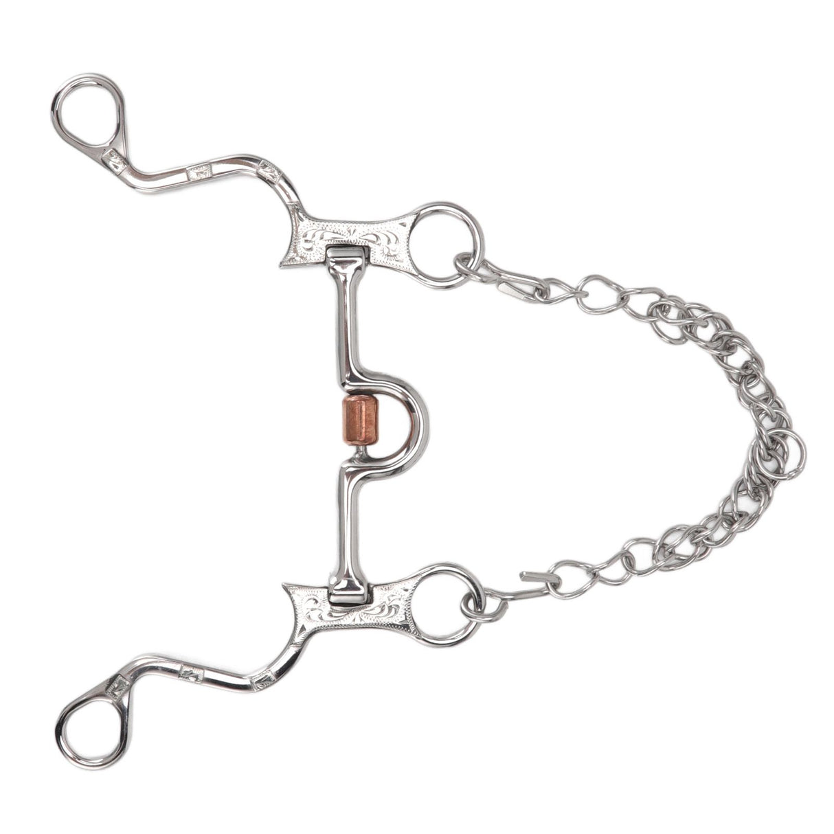 120mm Horse Mouth Snaffle with Chain Stainless Steel Horse Bit for Equestrian Training Equipment